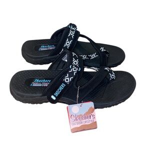 Skechers Black Sandals with Patterned Straps (New)